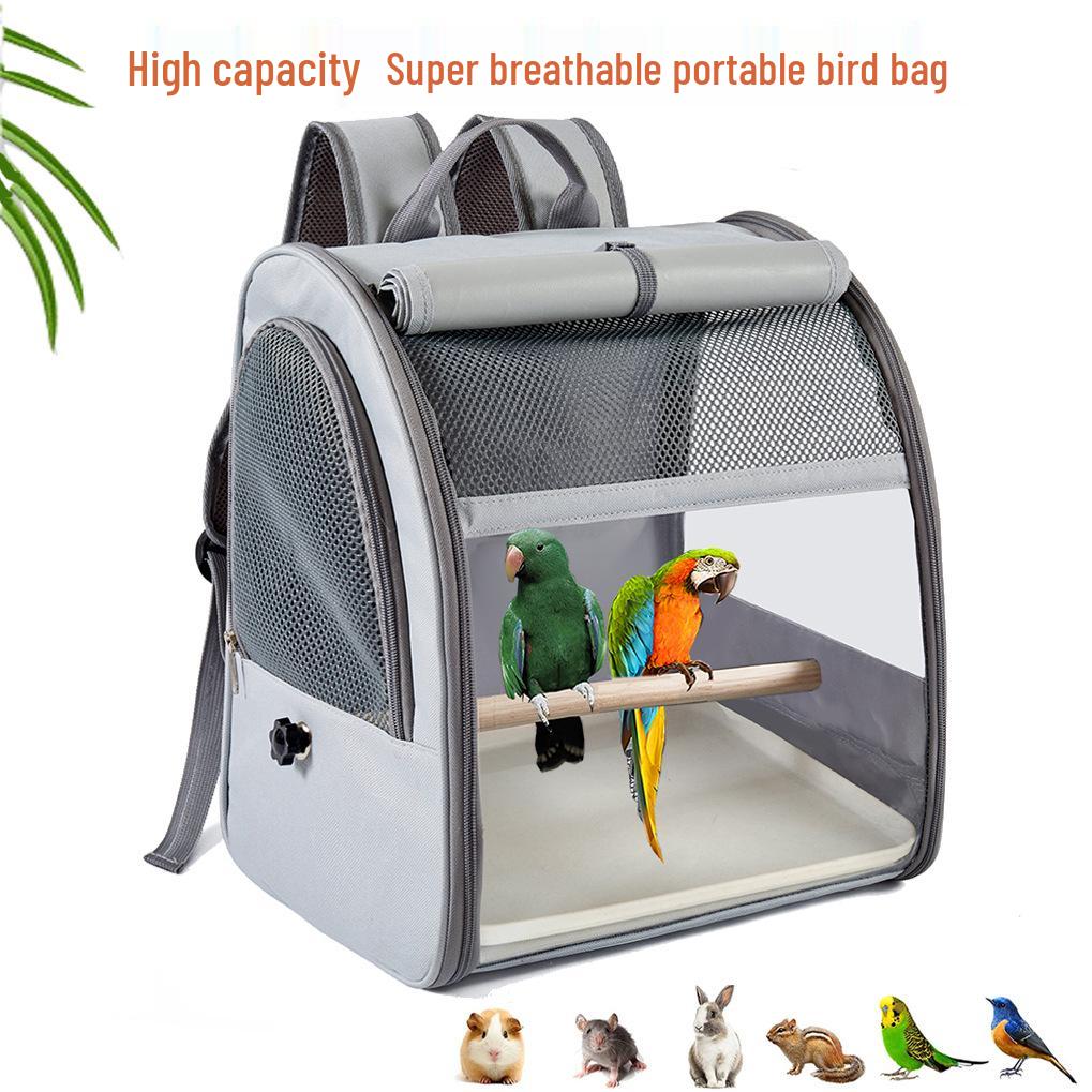 Breathable Portable Bird Carrier Backpack for Small Pets and Parrots