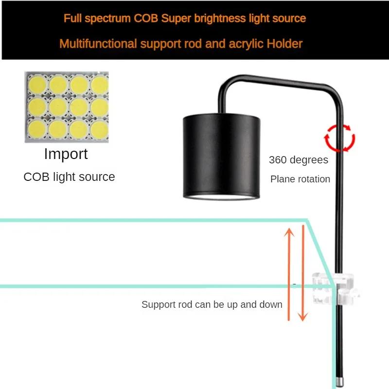 Lumină Acvariu LED Acvariu Lampă Plante Acvatice Lampă Acvariu cu Iarbă Lumină cu Clips Iluminare Spectru Complet Plante Accesorii Creștere 12W/18W