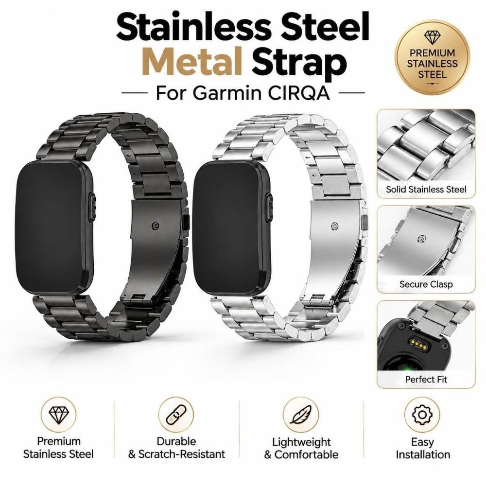Metal Band Loop Bracelet Adjustable Wristband New Watchband for Garmin CIRQA Smart Band Accessories