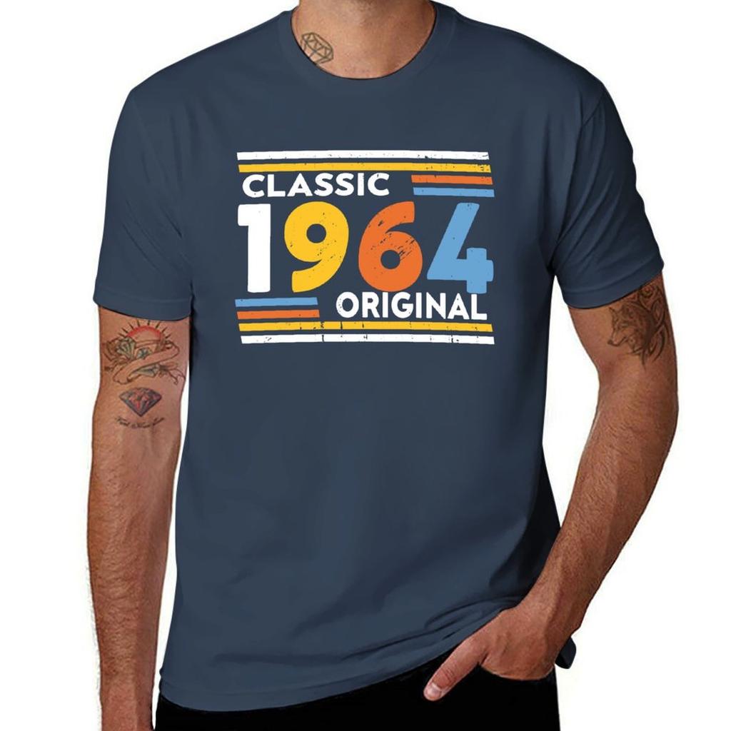 Vintage 1964 Original Parts Birthday 1964 classic original funny gifts birthday TShirt Plus Size Summer Casual TShirt