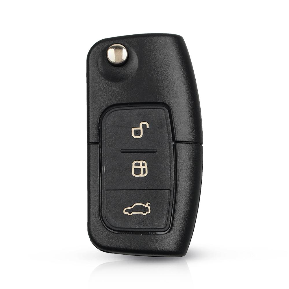 KEYYOU Cut Blade 3 Buttons Flip Folding Remote Control Key for Ford Focus Mondeo Fiesta 2013 Fob Case 433MHz 4D63 Chip