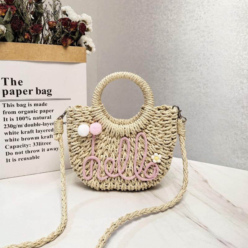 Summer Handmade Straw Bag Fashion Portable Seaside Vacation Beach Women's Bag Hand Carry Leisure Bag