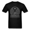 Unisex T-shirt Men T-Shirt Buddha Outlines Black White Cotton Tshirts Crew Neck T Shirt Casual Short Sleeve Tops Tees