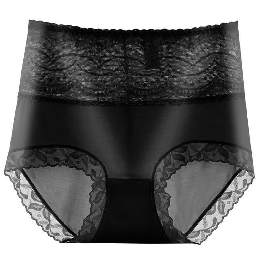 High Waist Lace Seamless Briefs Thin Slimming Underpants Breathable Tummy Control Underwear Lady