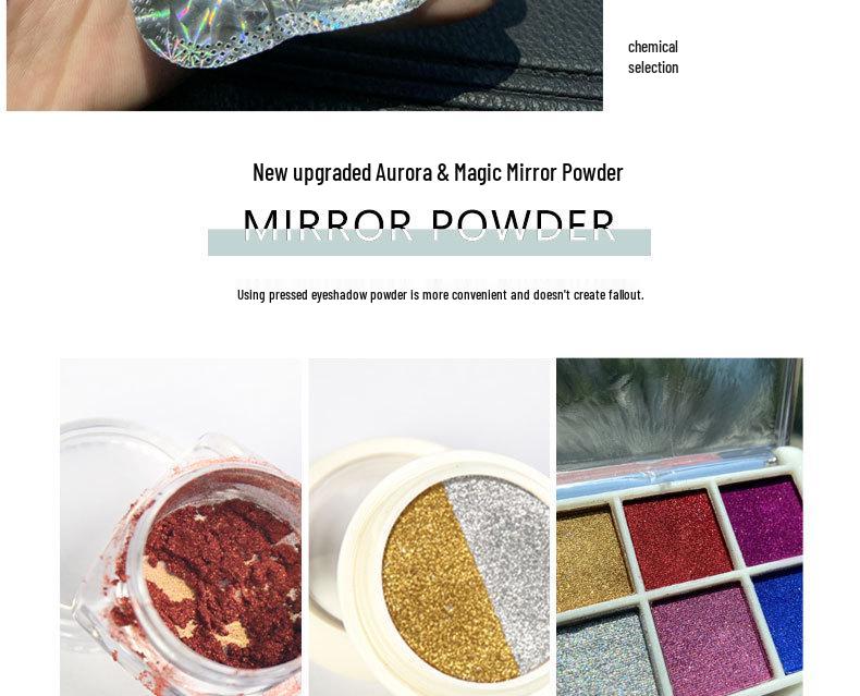 6-Color Magic Mirror Powder Set: Ultra-Bright Nail & Eyeshadow Palette with Aurora and Gold Ripple Effects