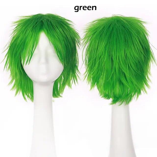 S-noilite Synthetic Short Wig Blue Brown Black Women Men Cosplay Costume Party Head Wigs Hair