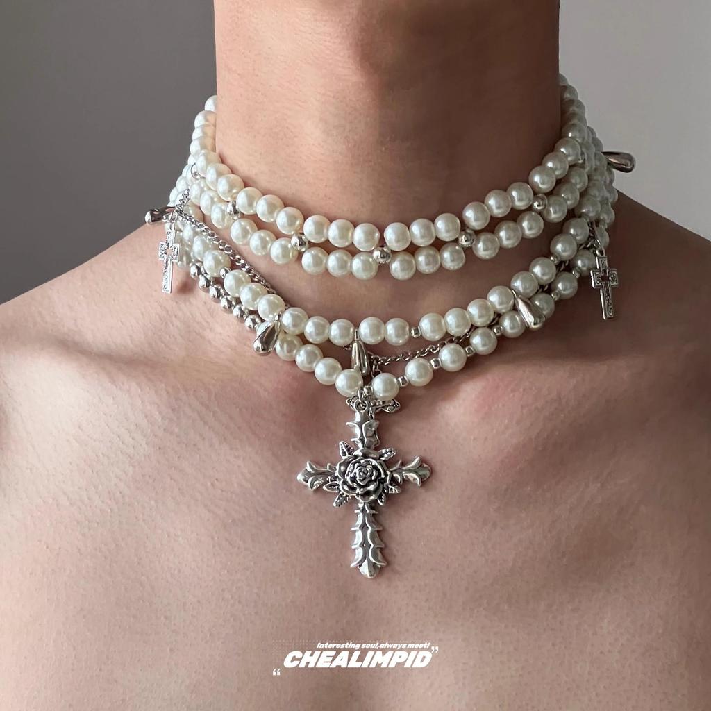 Love Heart Rivet Punk Choker Necklace - Y2K Subculture Clavicle Chain