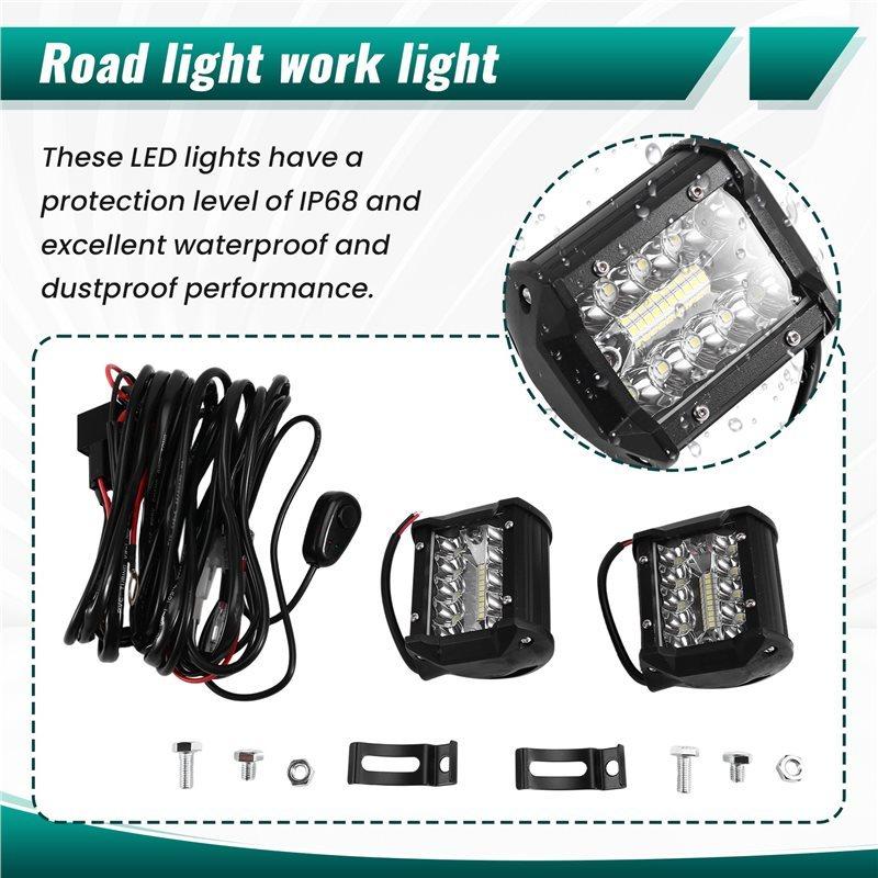 For Truck Tractor Excavator Boat ATV UTV GMC 4 Inch LED Pod Light Spot Flood Combo Driving Off Road Light For SUV
