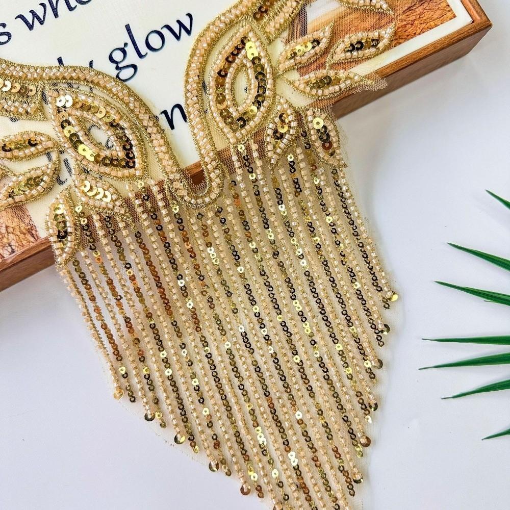 Luxury Applique Patches Handmade Clothing Applique Fashion Beads Applique  Apparel Accessories