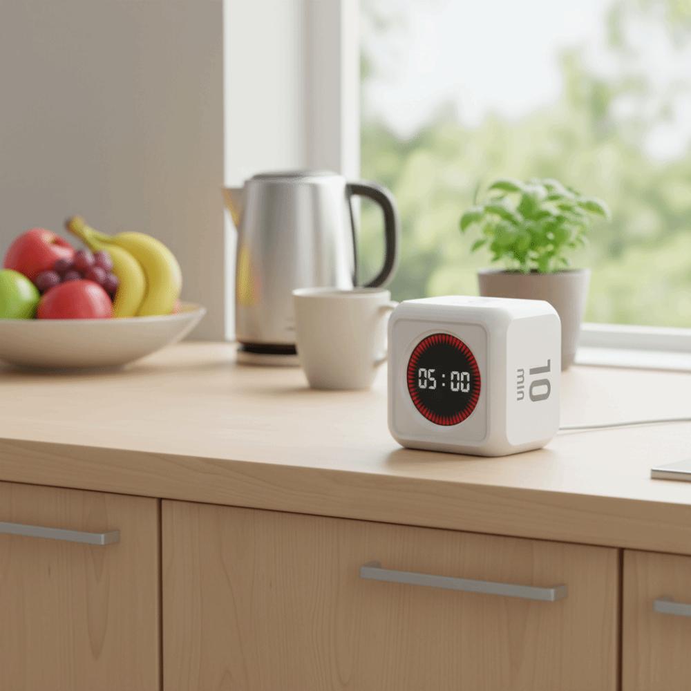 LED Display Gravity Sensing Timer 4 Preset Time Cube Timer Smart Countdown Timer  Study Timer