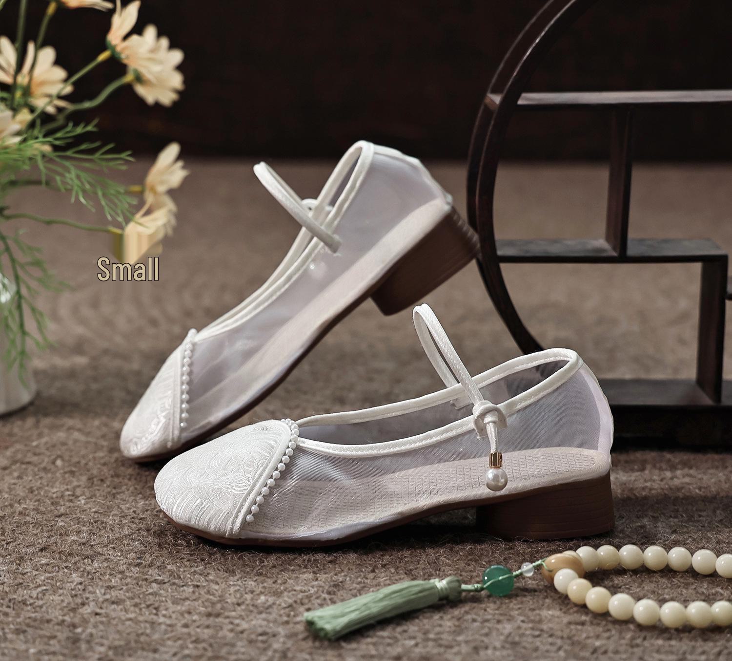 

Элегантные туфли-ципао на танкетке Yunchen 2025 Весна/Лето - Удобная обувь с этнической вышивкой 35