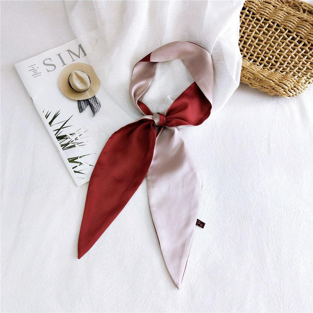 Nuova sciarpa tinta unita per le donne in primavera e autunno versatile cinturino da polso a nastro fascia decorazione alla moda protezione del collo per studenti piccola sciarpa
