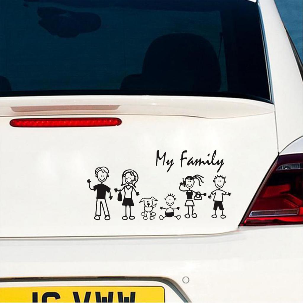 Familienauto Aufkleber Familie Aufkleber Für Auto Fensterscheiben My-Family Strichmännchen Familie Stoßstange Aufkleber Für Auto LKW