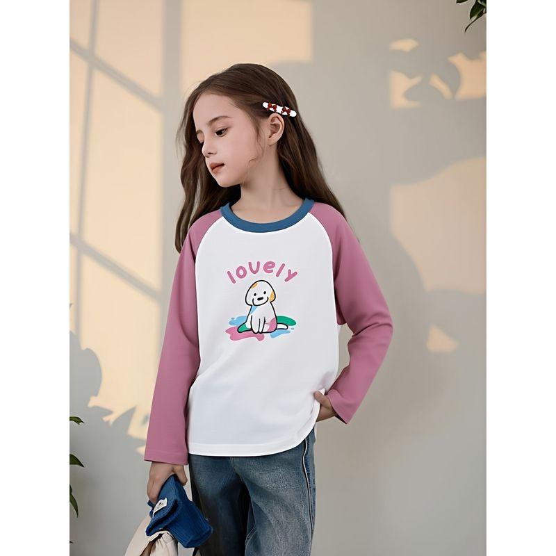 27Home Brand Children's Clothing New Product 2026 Spring Girls' Long-Sleeved T-Shirt Baby Clothes Pure Cotton Cartoon Bottoming Shirt