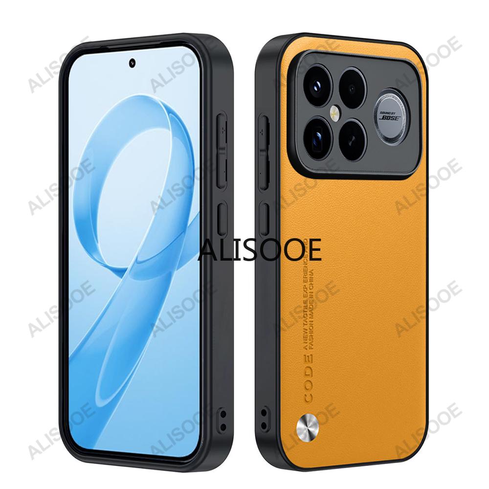 

Для Xiaomi Redmi K90 Pro Max Чехол Обложка Роскошная Текстура волокна PU-кожа Защита Ударопрочная Задняя Крышка Capa Funda Redmi K90 жёлтый