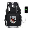 Attack On Titan Backpack Students Travelers 20-35L Oxford Fabric Dual Shoulder Bag With Laptop Compartment
