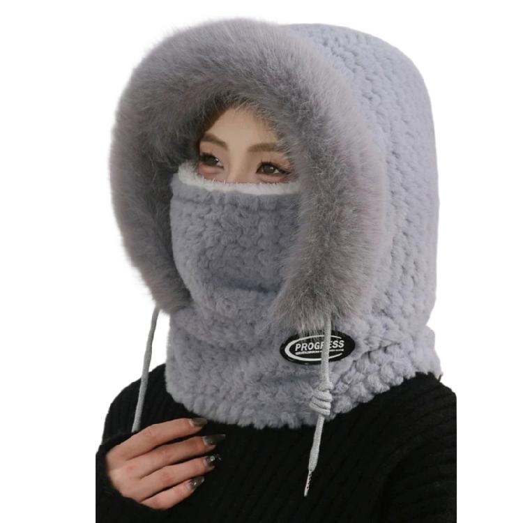 Windproof Fleece Lined Cycling Pullover Hat With Full Face Mask And Ear Protection For Adult Skiing Hiking Camping