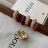 Enamel C-Letter Earrings Niche High-End Stud Earrings With Diamonds Drip Glaze Earrings Ankola Red Explosion