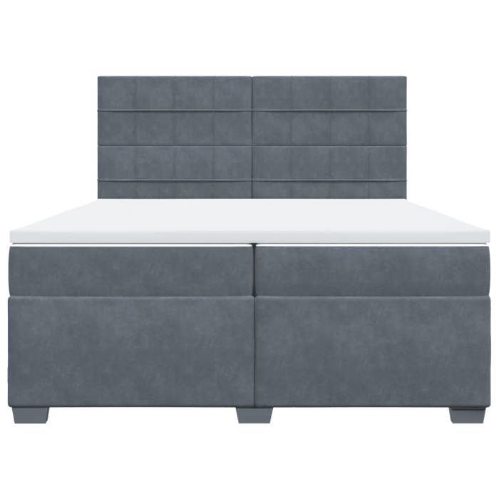 Maison Exclusive - Sommier à lattes de lit et matelas Gris foncé 200x200cm Velours