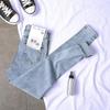 High-Waisted Plus-Size Slim Fit Light Denim Women's Pencil Pants - 2021 Spring/Autumn Collection