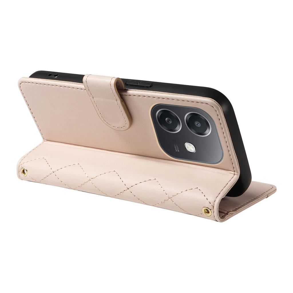 For Oppo A5x 5G/A3x 4G/5G (India)/A3 4G/5G/A60 5G/A40 4G/A40M 4G Case Wallet Rhombus Leather Phone Cover with Straps