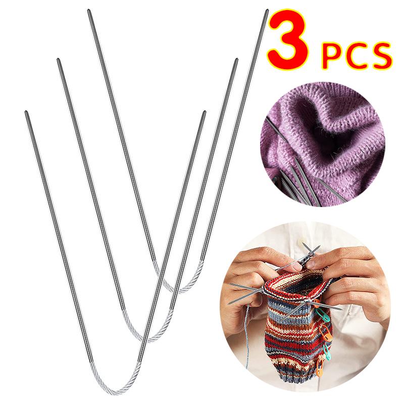 3pcs Circular Knit Needles Knitting Metal Cable Circular Knitting Needles Set Knitting For Babies Sleeves Socks Accessories