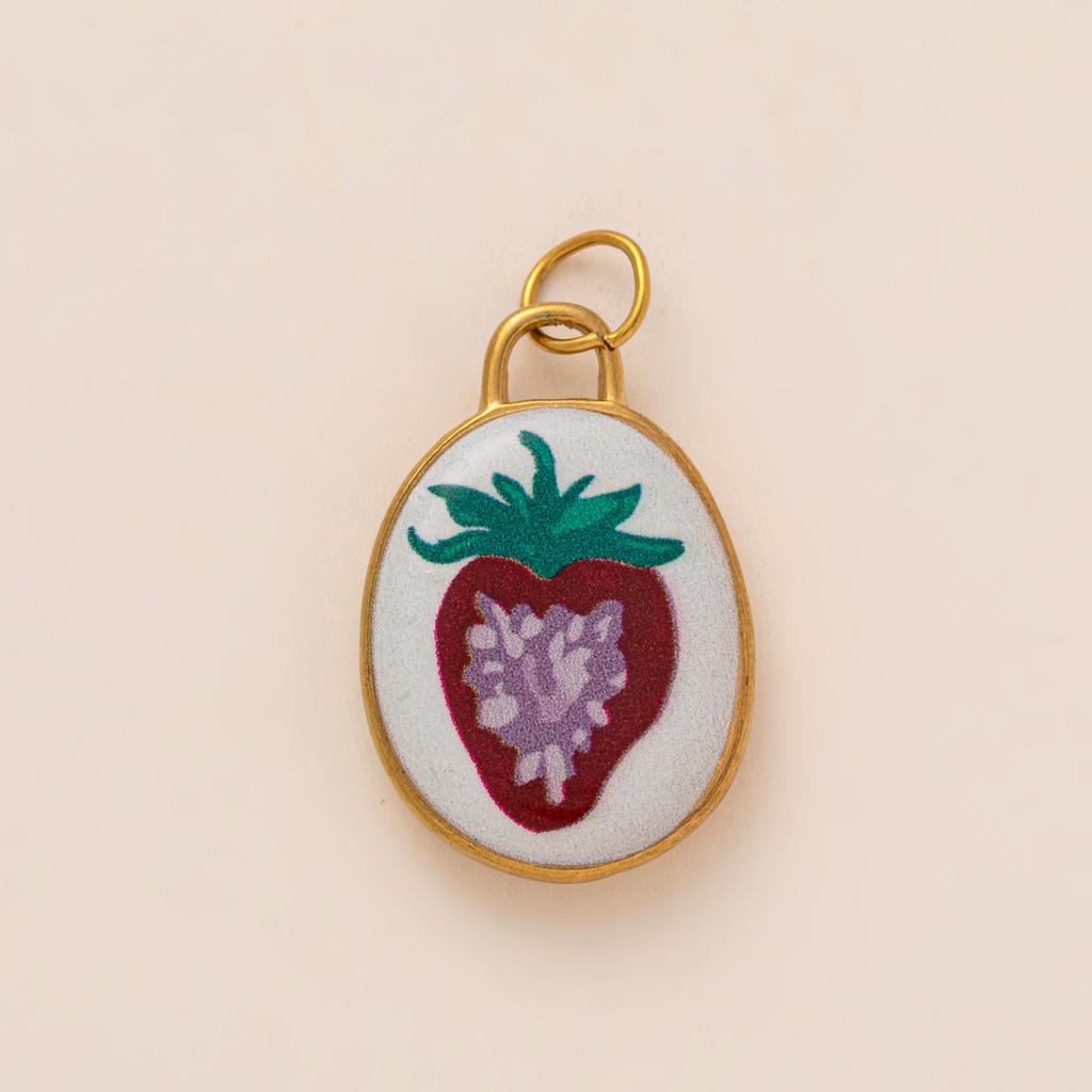 INS Hand Painted FUN Muticolor Flower Pedant For Women Strawberry lemon Charm DIY Making  Bracelet Necklace Gift Accessories