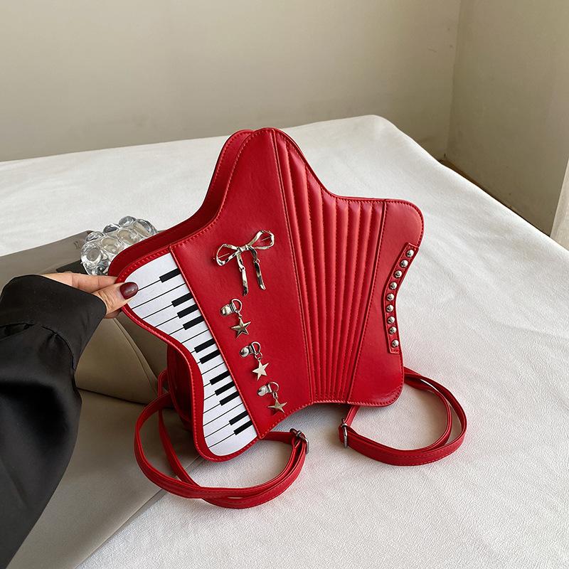 Women Bag Single and Double Shoulder Bag Female Five Star Crossbody Bag Cute Piano Multi Purpose Bag
