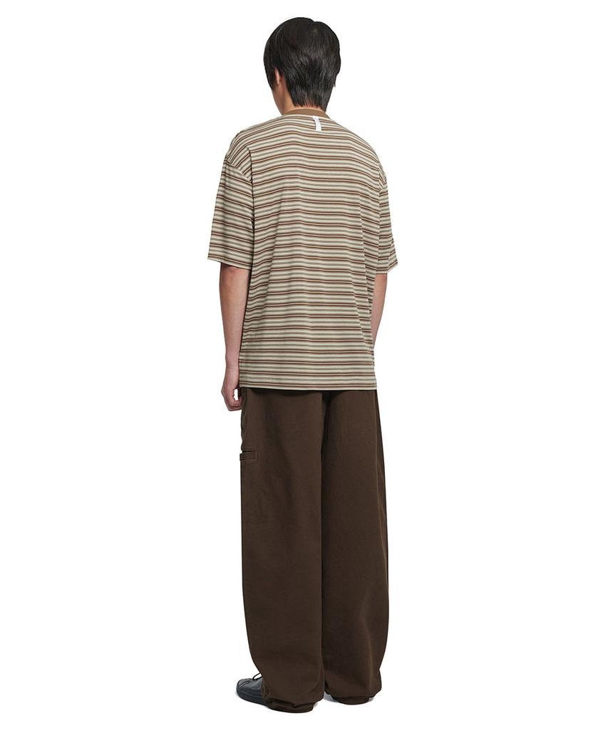 Nomaenyueol Offbeat Stripe T-Shirt - Brown