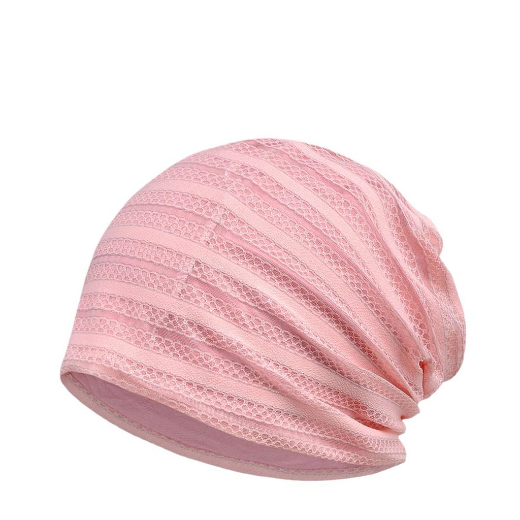 Hat Women'S Capped Striped Hollow Breathable Sunscreen Baotou Hat