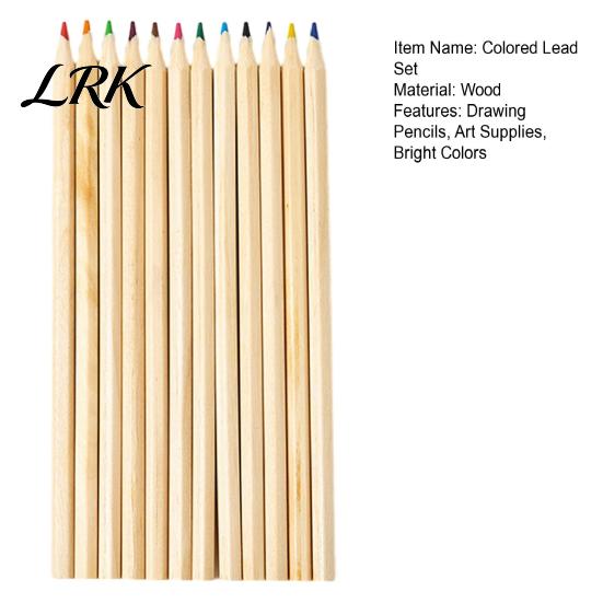 Smooth Sharpening Pencils 12PCS Colored for Kids, Bright Drawing Pencils, Art Basic Color Creation Wooden Coloring Book And School Supplies Long