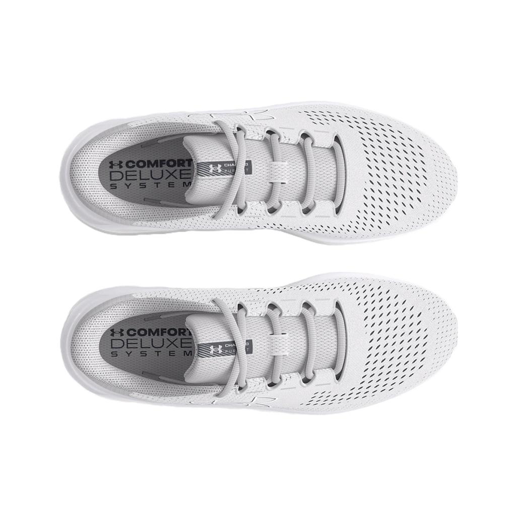 Under Armour Charged Pursuit 3 Big Logo - Halo Grey White Damen Sneaker 3026523-100