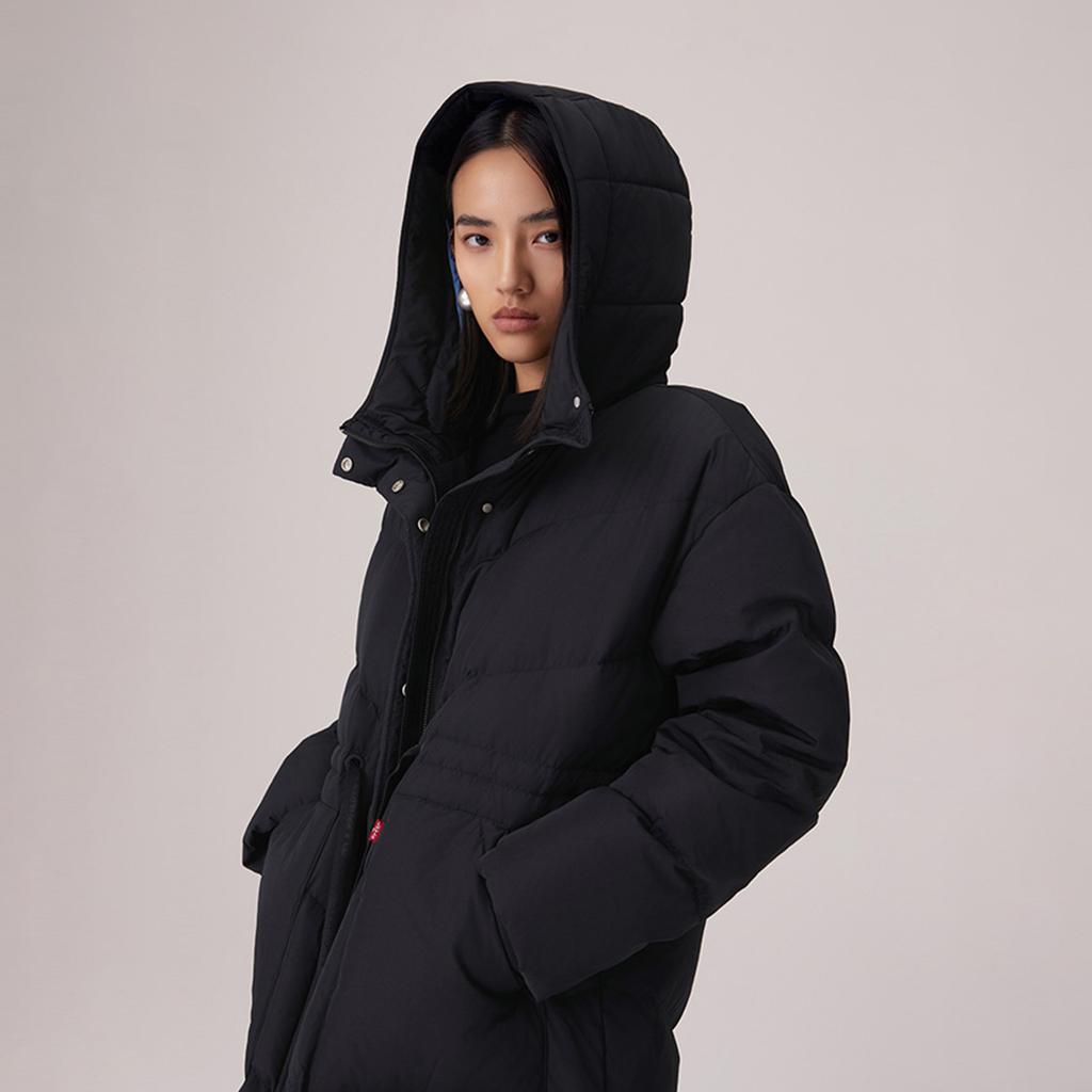Levis Winter Warm Series Stylish Versatile Relaxed Long Down Jacket Women Outerwear 0051G-0002