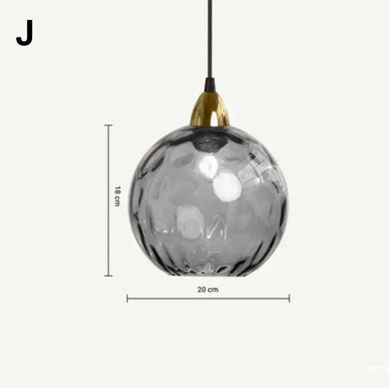 Nordic Luxury Colorful Glass Pendant Light Modern Living Room LED Chandelier Classical Glass Lampshade Home Decoration Gloss