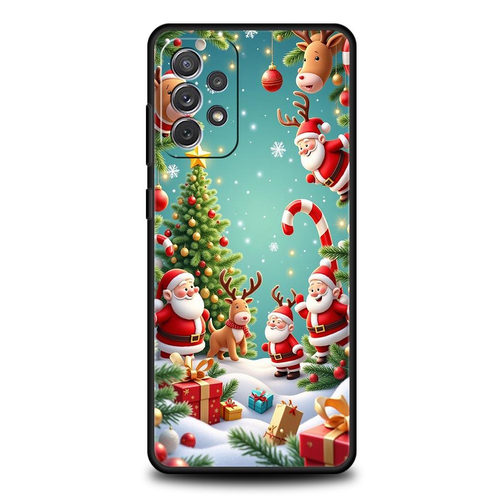 New Year Christmas Phone Case for Samsung Galaxy A55 A35 A15 A14 A13 A25 A54 A51 A71 A72 A73 A32 A52 A41 5G Soft TPU Shell Capas