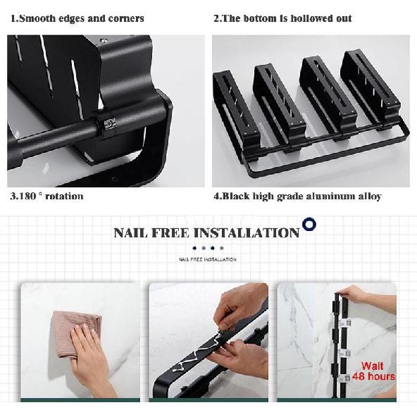 Rotating Shelf Kitchen Corner Condiment Seasoning Rack Free Perforation Wall Hanging Rotary Multifunctional Storage Shelf