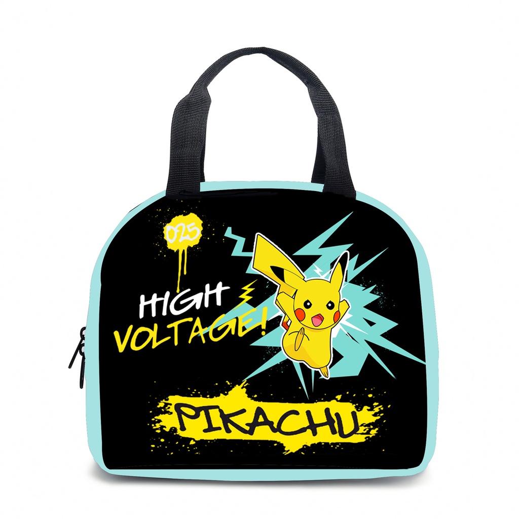 Niedliche Pikachu Pokemon Lunchtasche Cartoon Handtasche Kühltasche für Kinder Tragbar und stilvoll