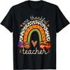One Thankful Teacher Thanksgiving Turkey Rainbow Fall Funny T-Shirt