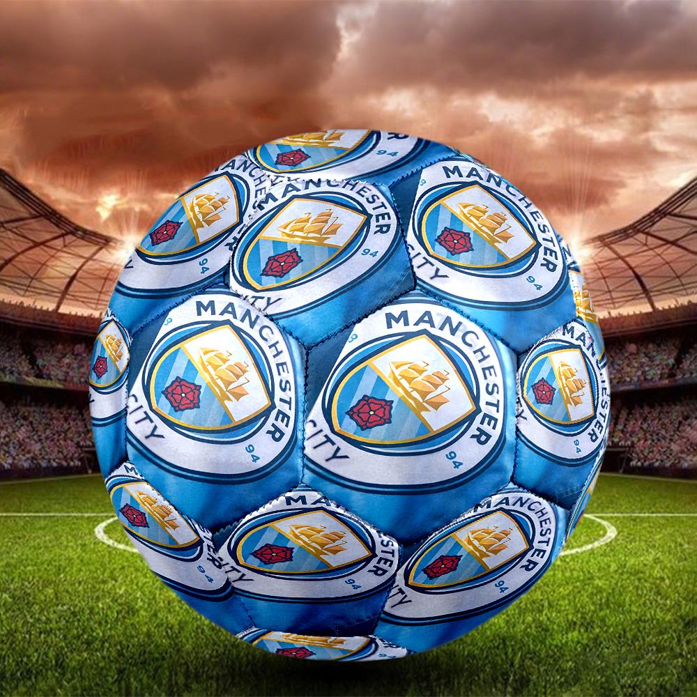 Fußballmannschaft City FC Aufdruck Größe 5 Fußball, Standard-Matchball für Sportspiele und Mannschaftstraining, Ideales Geschenk für Fußballfans