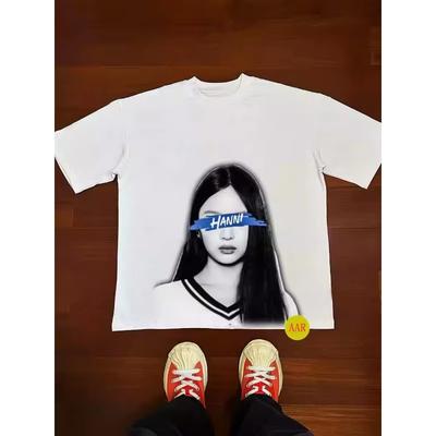 2025 Groupe de filles NewJeans MINJI HANNI DANIELLE HAERIN HYEIN T-shirt à manches courtes de créateur original de haute qualité Haut de mode pour les fans