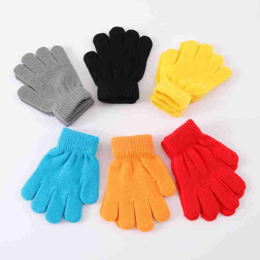 Children's Winter Knitted Fingerless Gloves: Windproof, Warm, Frostbite-Resistant in Macaron Colors