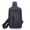 Men's crossbody bag with mobile phone pocket, adjustable shoulder strap, multi pocket chest bag, suitable for leisure, sports, a