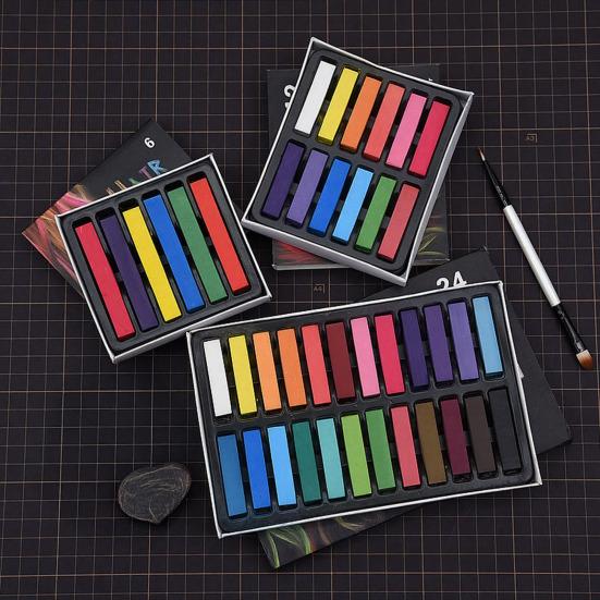 Yousheng 6/12/24/36 Colors Soft Pastels Set Colored Dry Square Chalk Pastels for Drawing Blending Layering Shading Pastels Art Supplies
