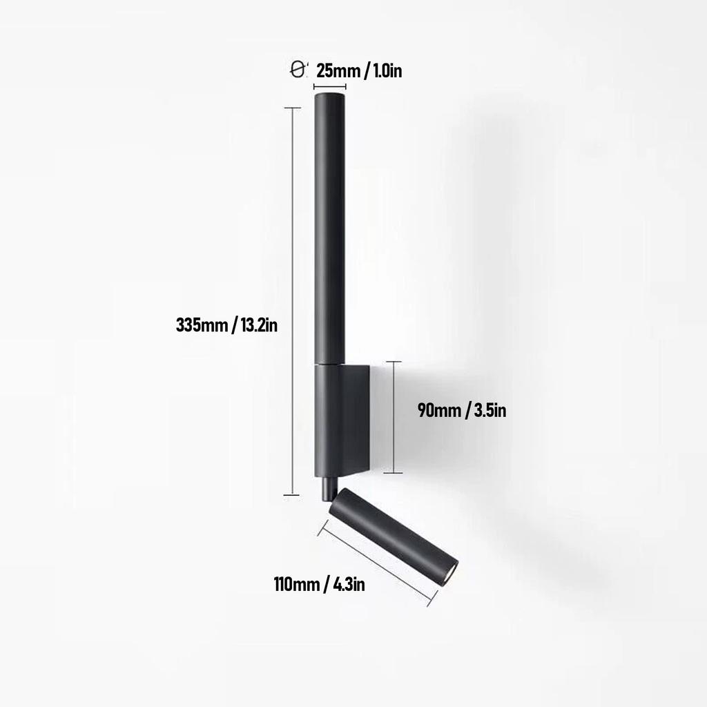 Modern Wall Sconce Indoor Wall Light with Switch Retractable Rotatable Wall Lamp Up Down Lighting Eye Care for Living Room Bedroom Hallway Reading