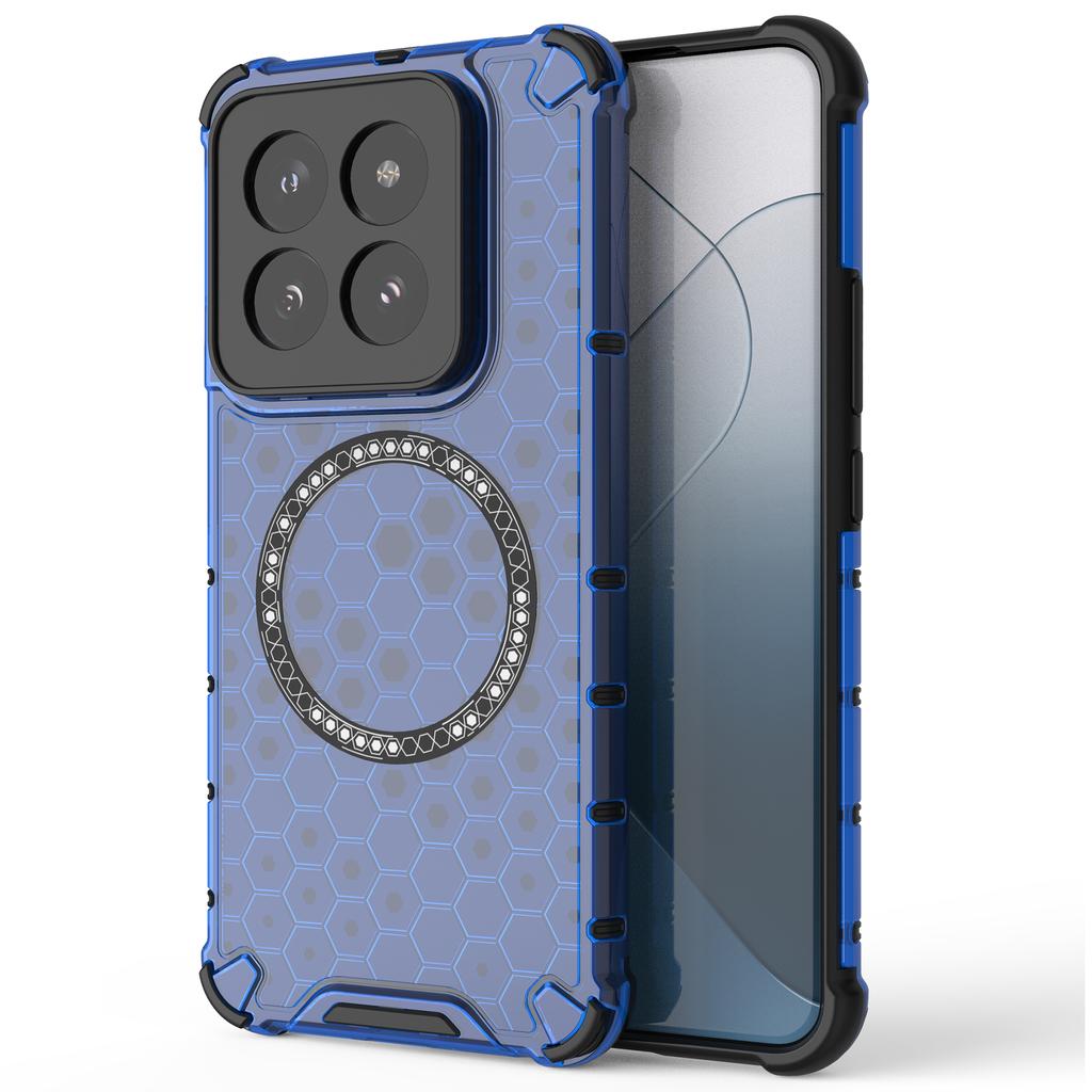 For Xiaomi 14 Pro Magnetic Case Honeycomb TPU+PC Phone Cover with Reinforced Corners