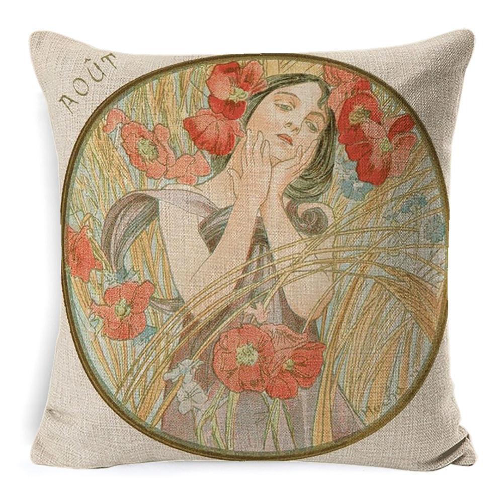 Pillow Ancient Greek Mythology Waist Support Office Sofa Cushion Home Bed Cushion Bedside Backrest