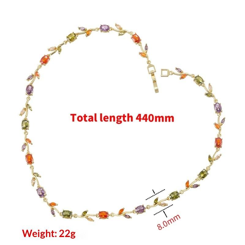 Light Luxury AAAAA Zircon Bracelet & Necklace Women's Exquisite Tulip Plant Design Jewelry Set