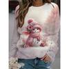 Christmas Snowman 3D Printed Sweatshirt Women's Fashion Casual Street Style Crew Neck Hoodie Y2k Pullover Harajuku Style Top Wom