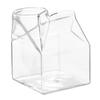 1Pc Half Pint Milk Carton Style Creative Mini Creamer Jug Glass Milk Mug Udder Cup Milk Cup Wholesale