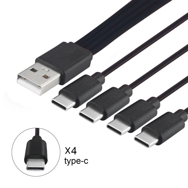 1Pcs 4 In 1 Multi-Usb C Splitter Charging Cord For Huawei Tablet Laptop Pc Usb Type C Fast Charging Data Cables